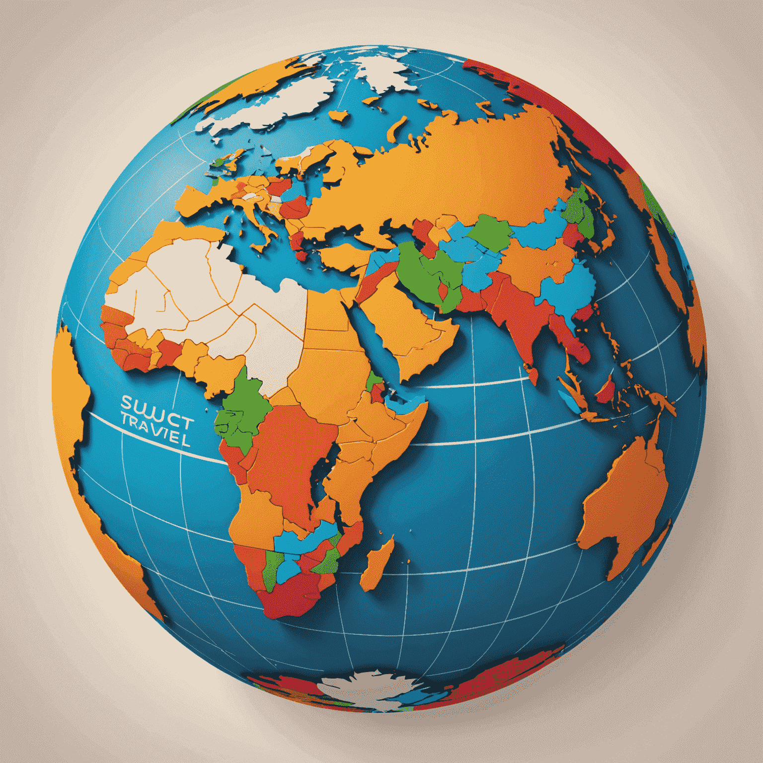First Travel Group logo featuring a stylized globe with vibrant colors representing different travel destinations