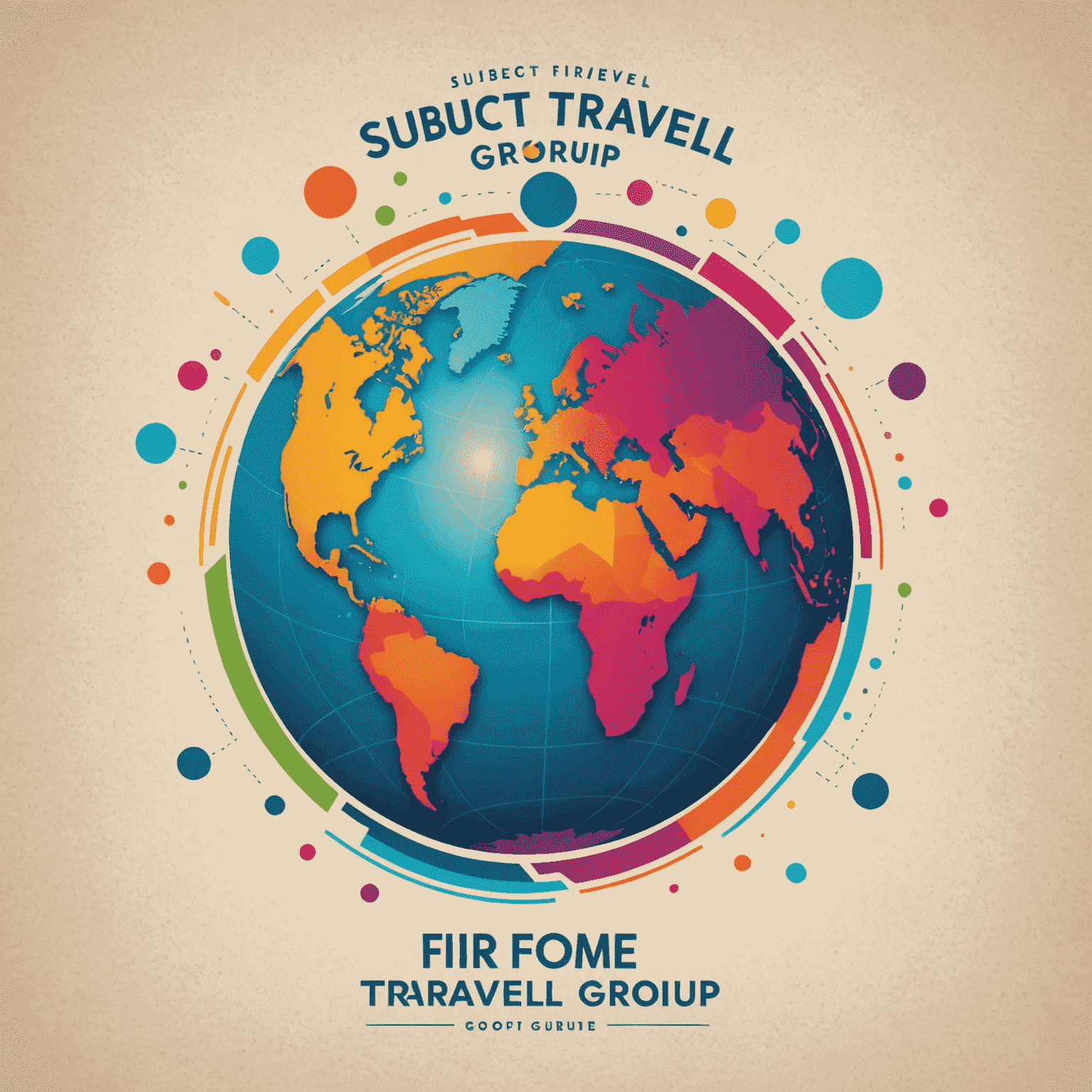 First Travel Group logo featuring a stylized globe with vibrant colors representing different travel destinations