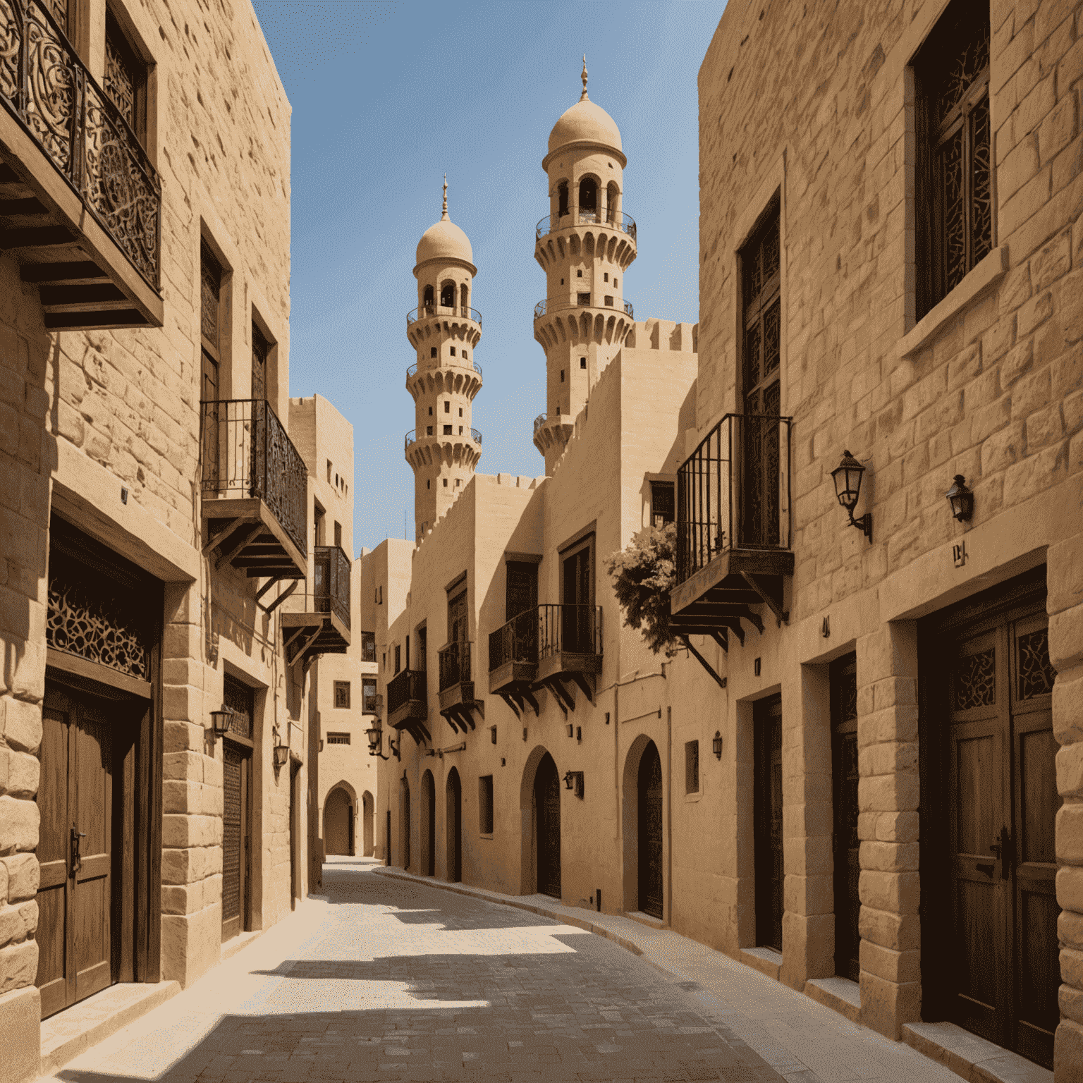 Narrow alleyways and traditional wind towers of Al Fahidi Historical Neighbourhood, showcasing Dubai's cultural heritage