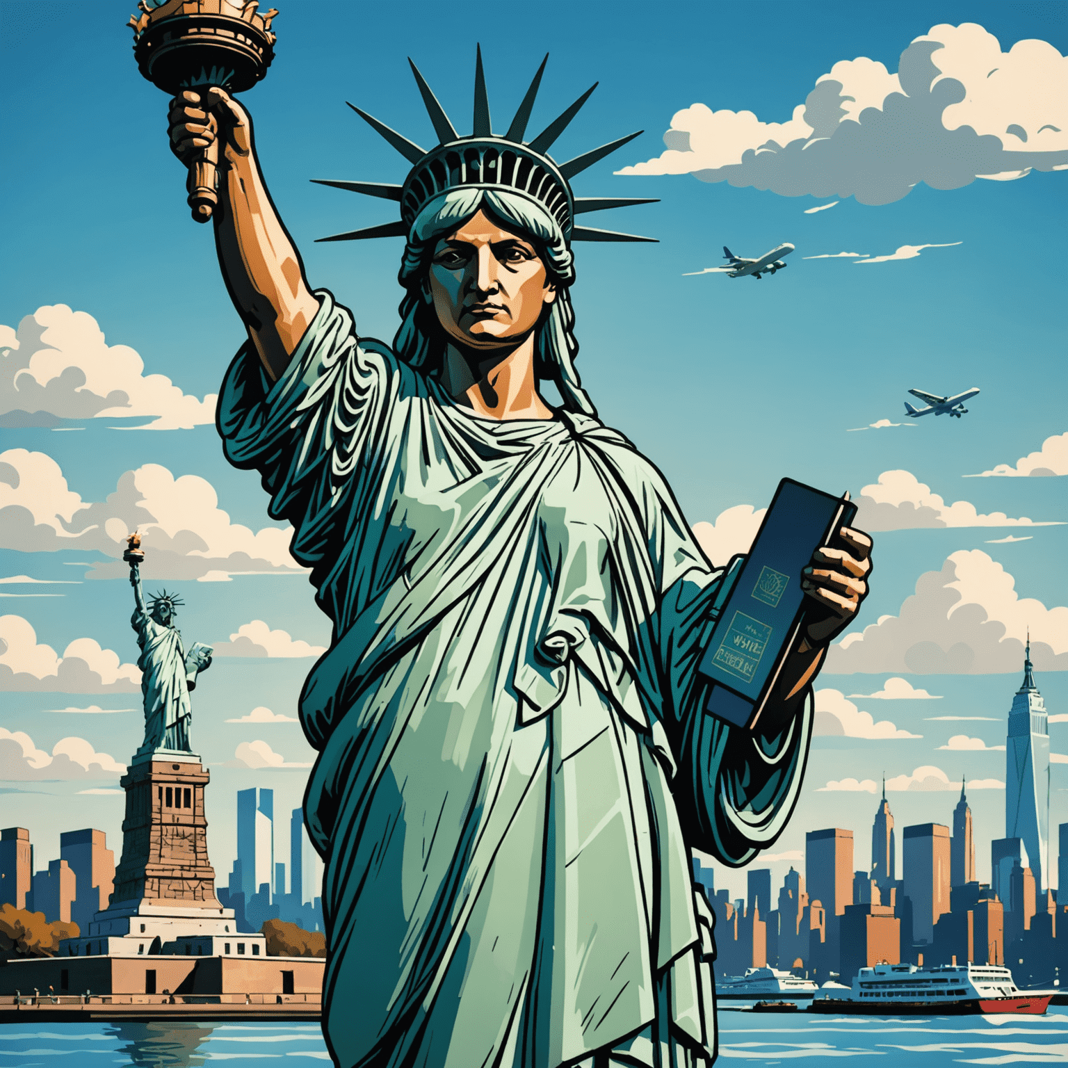 The Statue of Liberty in New York, representing visa assistance for the United States